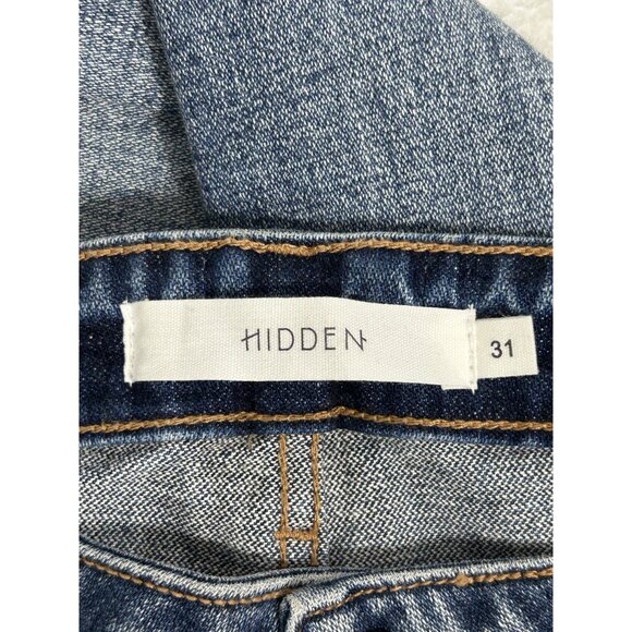 Hidden Zoey Mom Fit Crop Distressed Jeans in Med Wash - Sz 31 - NWT - Picture 4 of 6